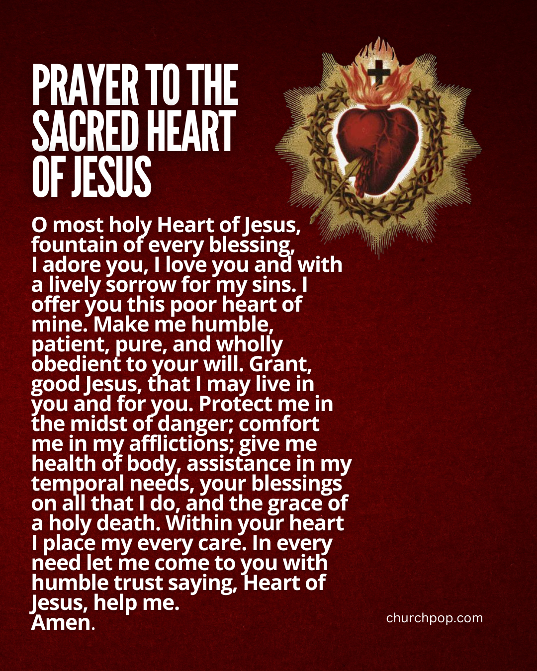 Sacred Heart of Jesus prayer, sacred heart of Jesus