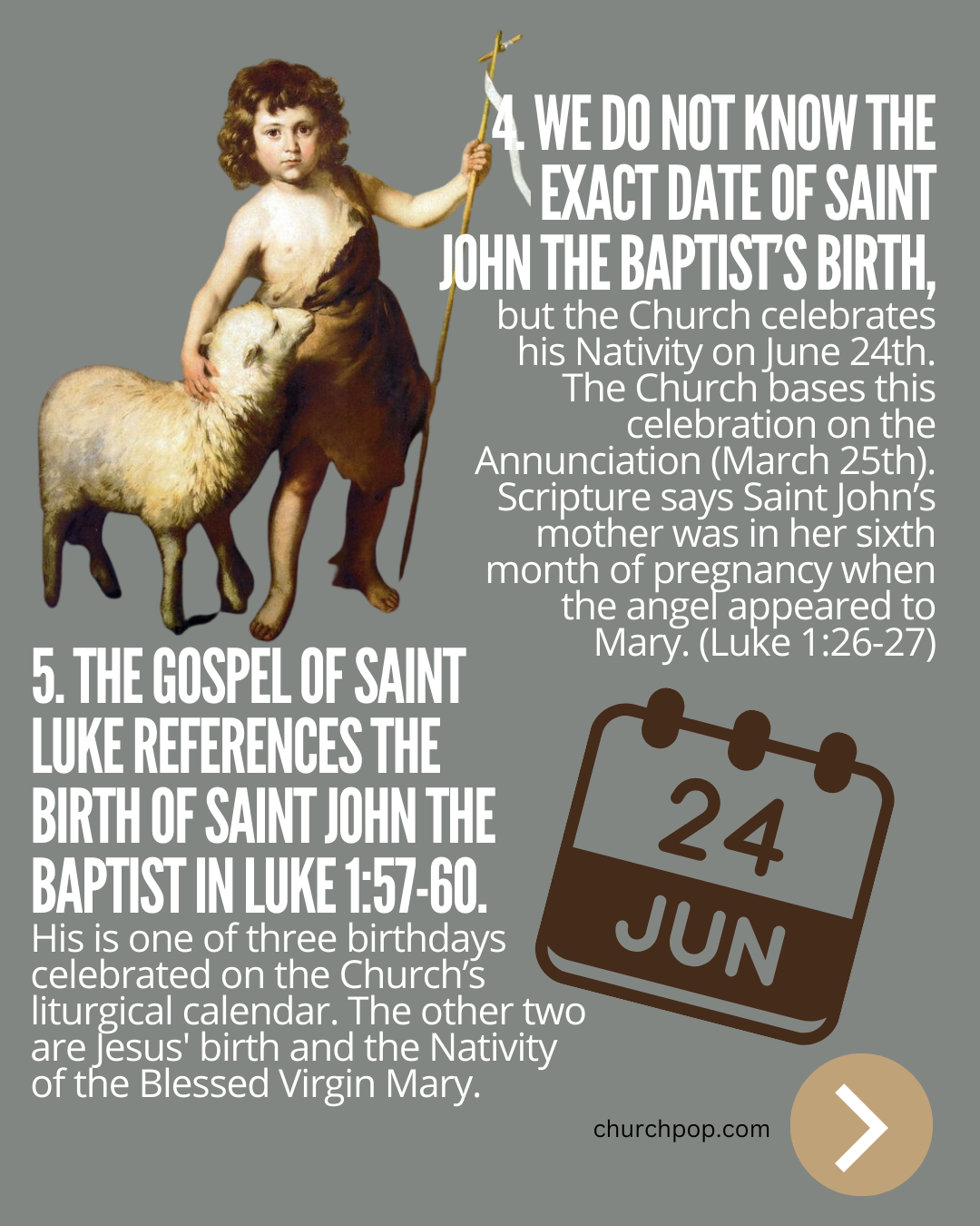 The birth of John the Baptist