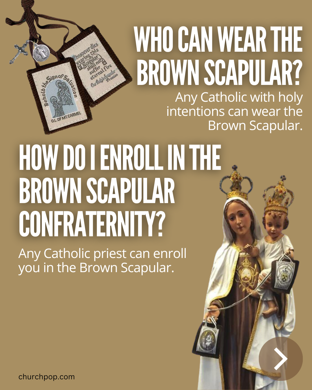 How do I enroll in the brown scapular? Who can wear the brown scapular?