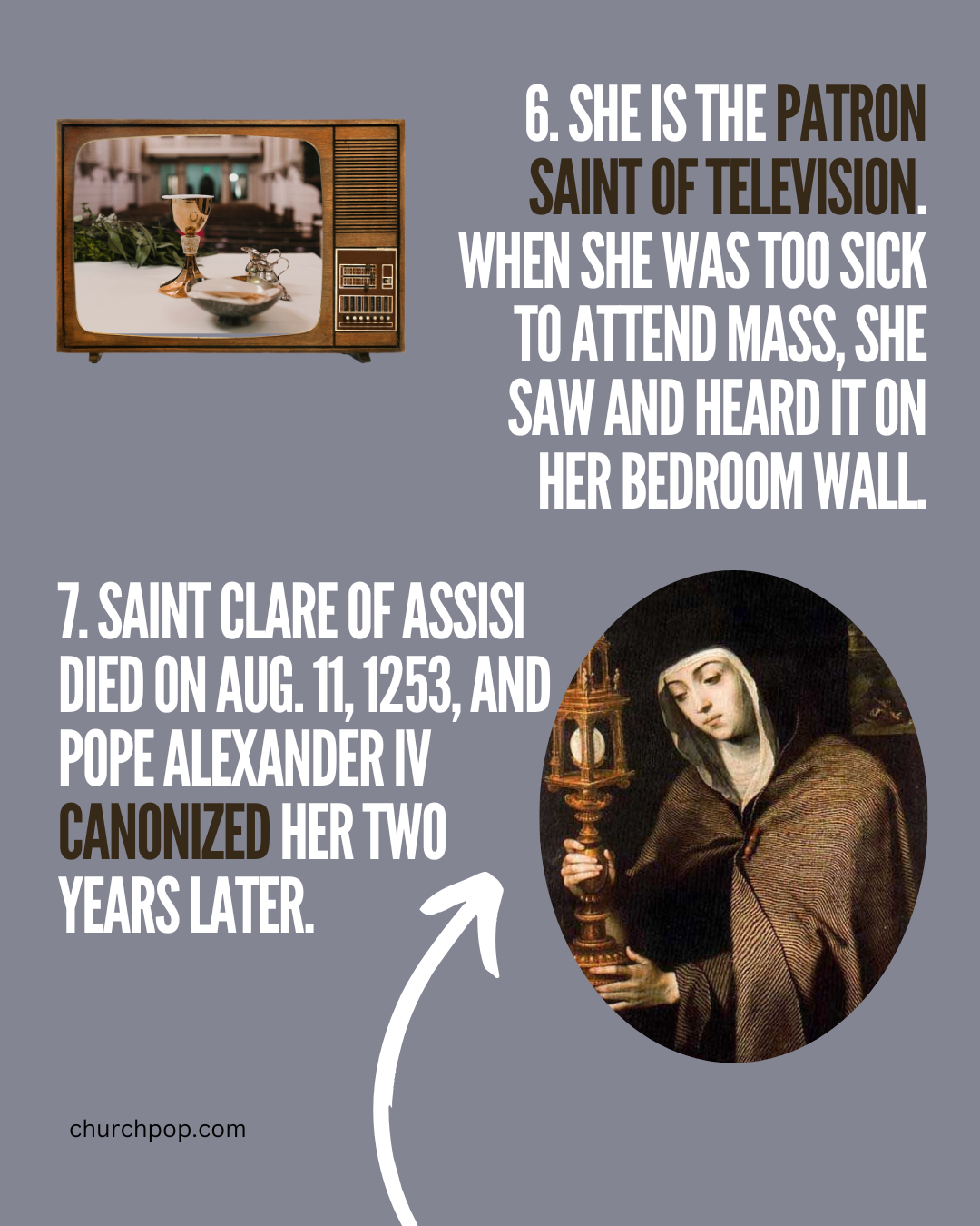 Why was St. Clare of Assisi canonized?