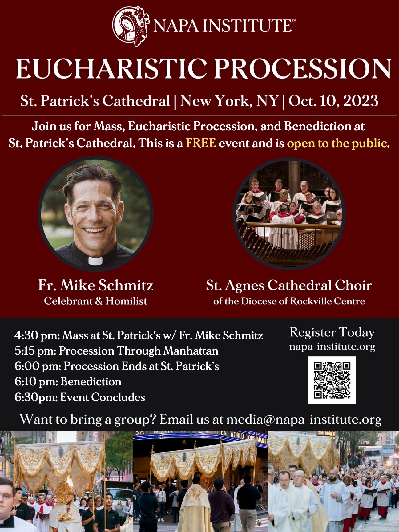 father mike schmitz, new york city, napa institute, eucharistic procession nyc