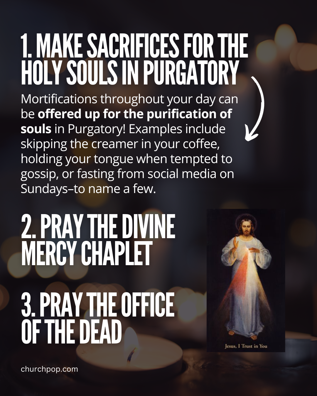 purgatory, sacrifice, divine mercy chaplet, how to pray the office of the dead