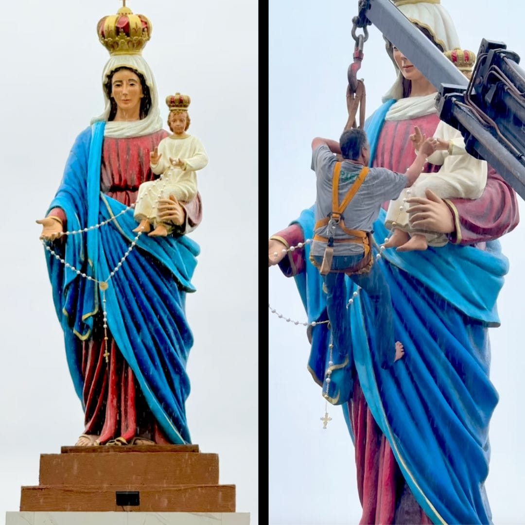 ‘Even More Beautiful’: Massive Our Lady of the Rosary Statue Returns to Brazilian Town Square After Restoration