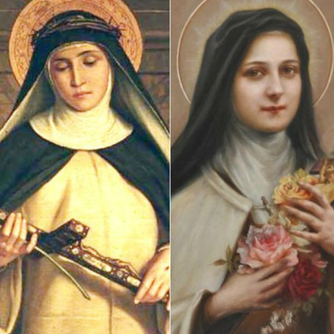 doctors of the church, saint therese france, who is saint teresa of avila, and saint catherine of siena, saint hildegard