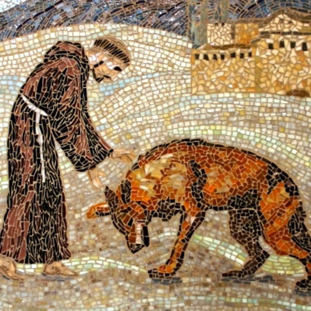 saint francis of assisi, wolf of gubbio, st francis of assisi, st francis wolf, st francis