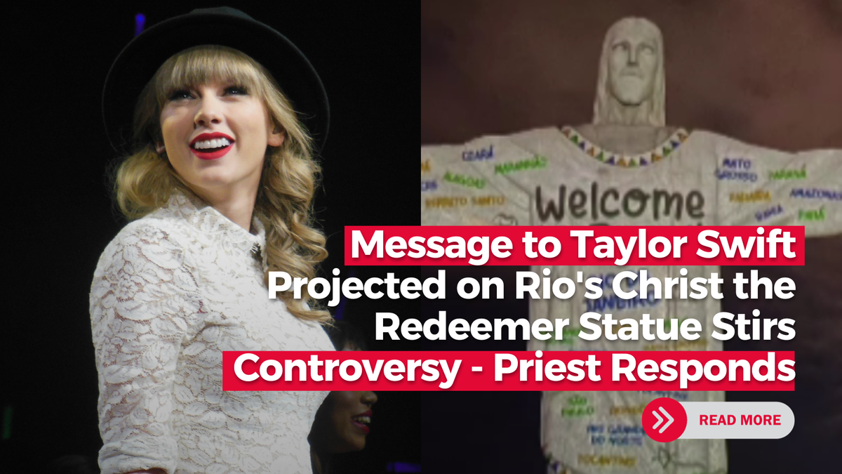 Message to Taylor Swift Projected on Rio's Christ the Redeemer