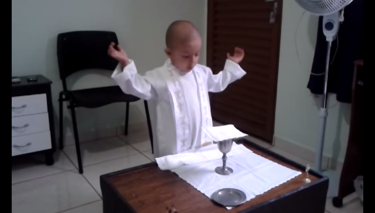3-Year-Old Boy With Cancer Plays Mass, Wants to Be Pope Someday