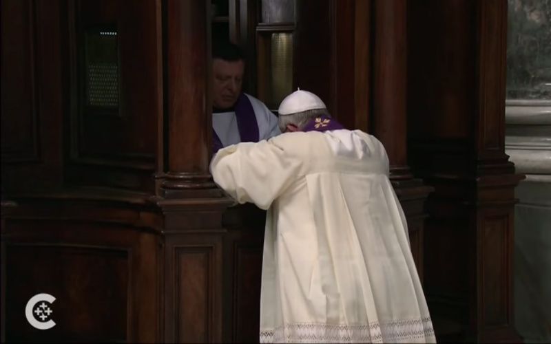 What a Pope Going to Confession Looks Like