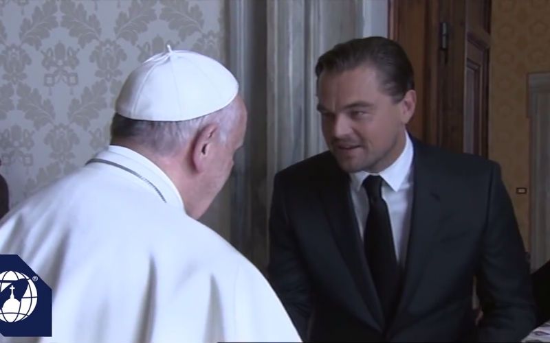 Leonardo DiCaprio Kisses Papal Ring in Audience with Pope Francis