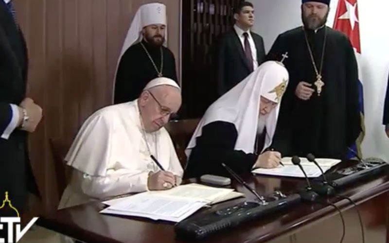 Full Text: Joint Declaration Between Pope Francis & Orthodox Patriarch Kirill of Moscow
