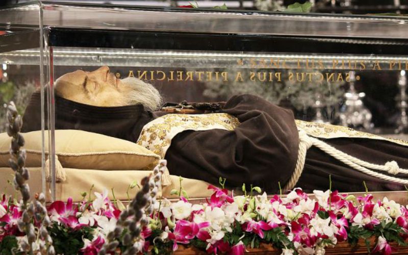 St. Padre Pio's Incorrupt Body on Public Display in Rome for First Time Ever