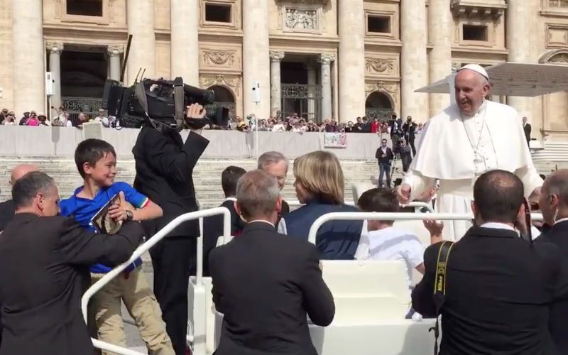 Watch: Pope Let a Group of Kids Ride with Him Around St. Peter's Square!