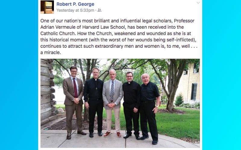 "Brilliant," "Influential" Harvard Law Professor Converts to Catholicism