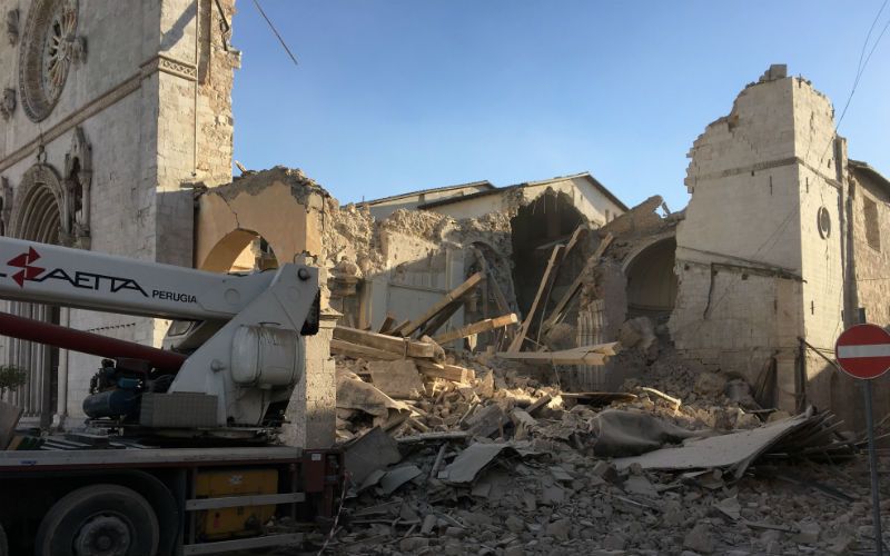 Historic Basilica of St. Benedict in Norcia, Italy Leveled in Huge Earthquake