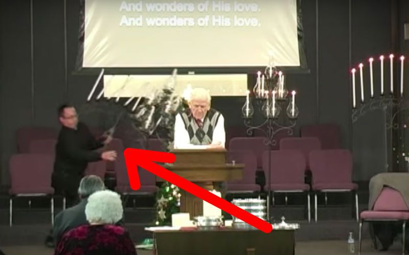 Lol! Pastor Is Unfazed as Disaster Unfolds Behind Him at Christmas Service