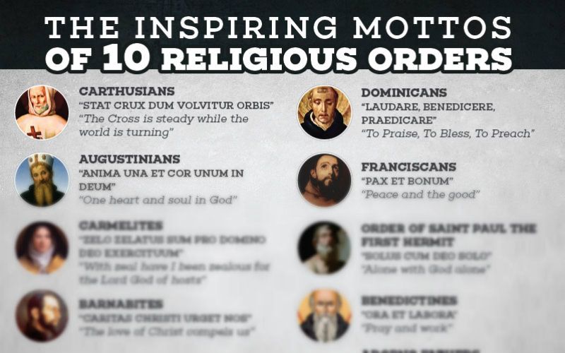 The Inspiring Mottos Behind 10 of the Most Successful Religious Orders