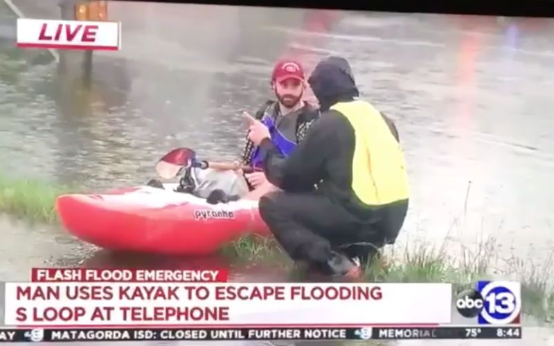 Heroic Priest Kayaks Into Flood to Offer Mass for Those Stranded by Hurricane Harvey