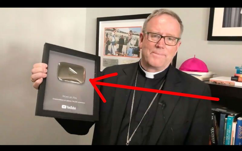 Bp. Robert Barron Receives Exclusive "Silver Play Button" Award from YouTube!