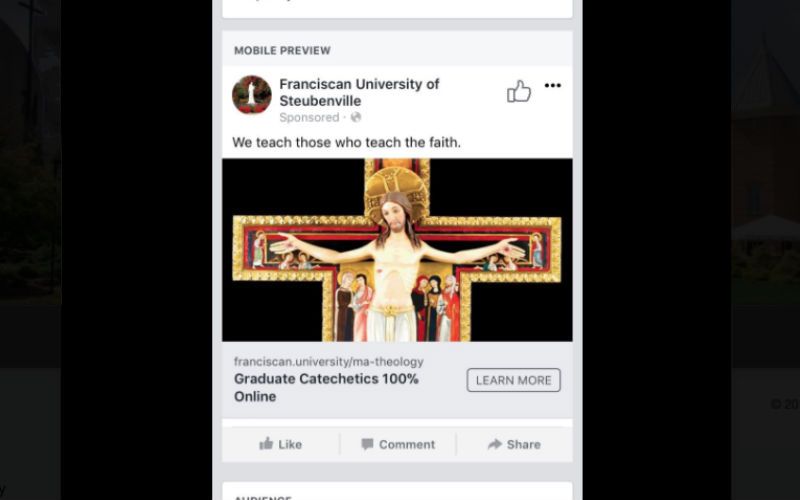 Facebook Bans Catholic Ad Featuring Crucifix for Being "Excessively Violent"