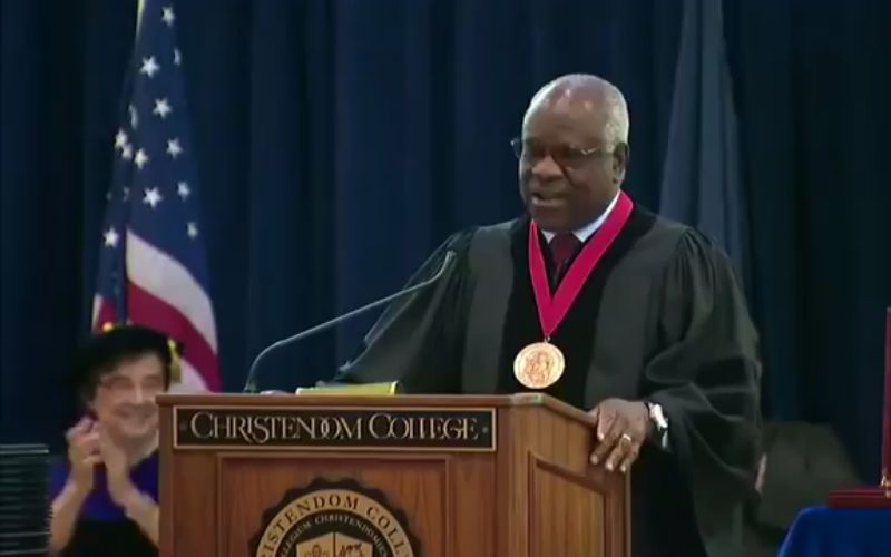 "I Am Decidedly & Unapologetically Catholic," Justice Clarence Thomas Declares to Christendom College