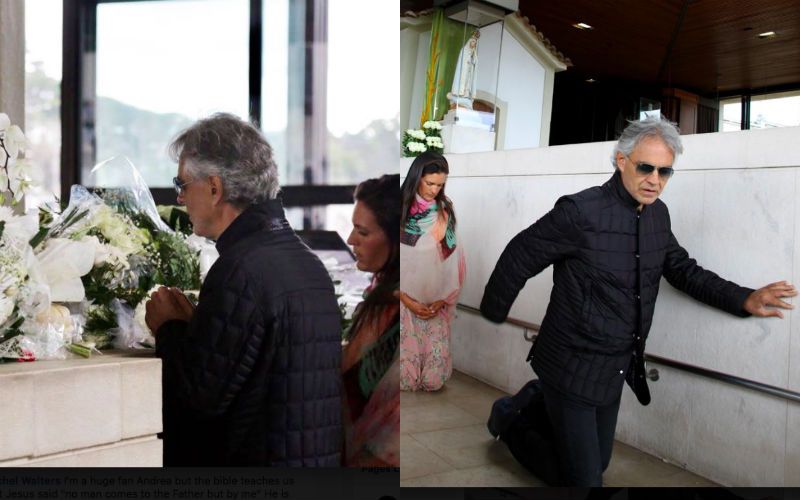 Singer Andrea Bocelli Walks on Knees in Reverence, Says "Every Breath Becomes a Prayer" at Fatima