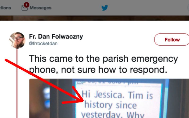 Priest Gets Hilariously Strange Text Message on His Parish's Emergency Phone