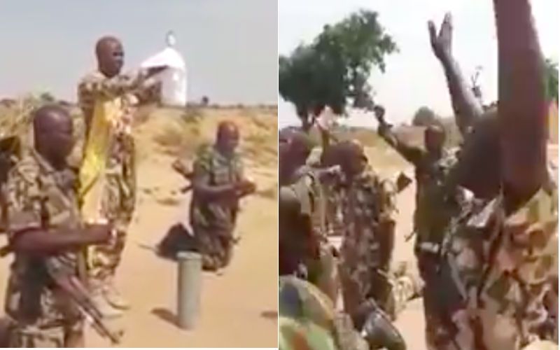 Amazing: Nigerian Soldiers Adore the Eucharist While Fighting on Battlefield (Video Inside)