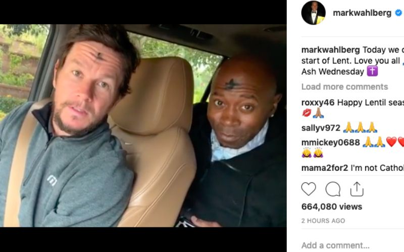 Mark Wahlberg Posts Ash Wednesday Video Message: "God Bless You All in This Lenten Season"