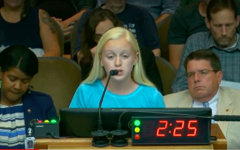 Audience Belligerent as 13 Year-Old Girl Compares Abortion to Slavery at City Council Meeting