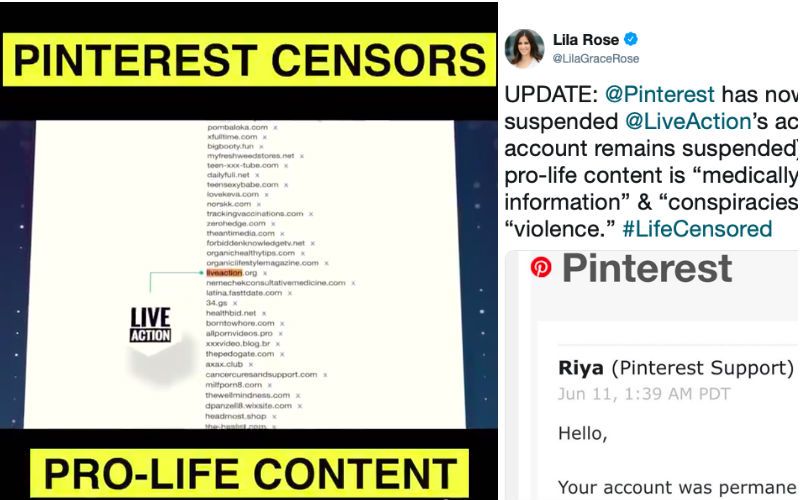 Pinterest Bans Live Action & Labels Links as Porn, Permanently Suspends Pro-Life Account