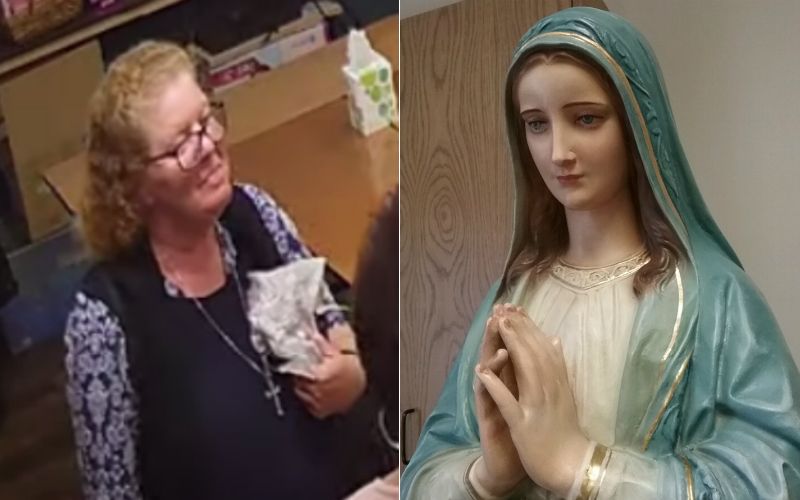 Exclusive: Fake Visionary Painted Bleeding Mary Statue With Latex, Sculptor Who Cleaned Statue Reveals