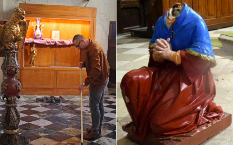 Saint Statue Beheaded, Cathedral Rammed Into With Car for Robbery in French Church Attacks