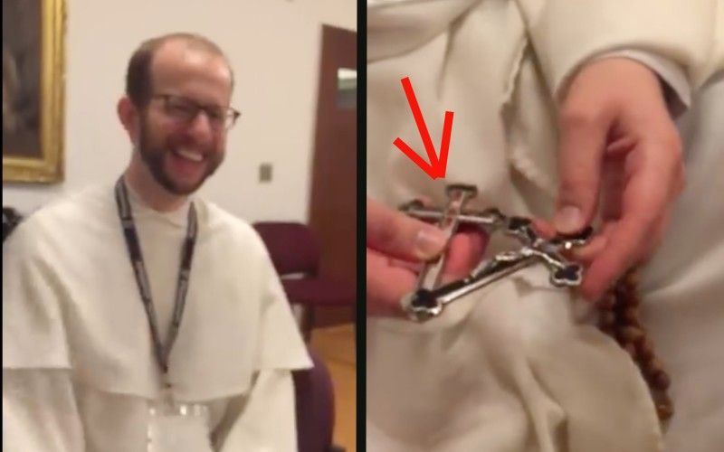 Dominican Friar Miraculously Discovers First-Class Saint Relics Hidden in Rosary Crucifix
