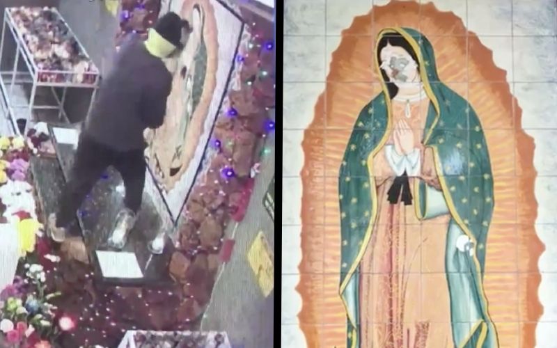Caught on Tape: Man Smashes Our Lady of Guadalupe's Face in Attack at Calif. Church Shrine