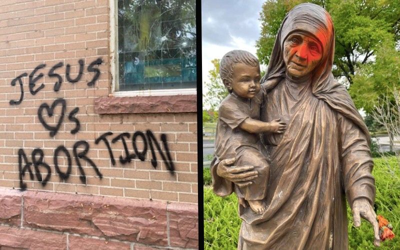 Vandals Desecrate, Graffiti Church & Trample Pro-Life Memorial in Colorado Parish Attack