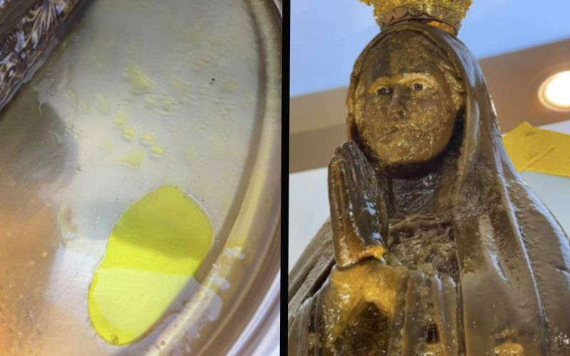 Our Lady Statue Allegedly Weeping Oil & Honey in Brazil, Priest Captures Incredible Video
