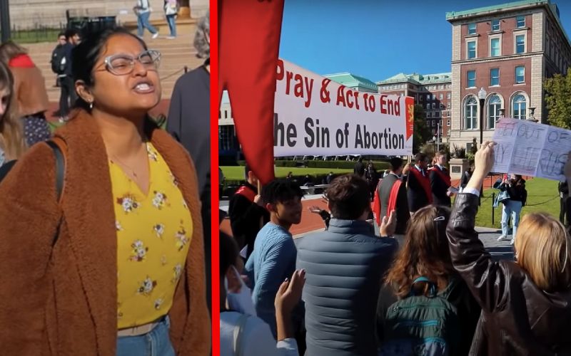 Belligerent Columbia Univ. Students Heckle Catholic Pro-Lifers Rallying for Unborn