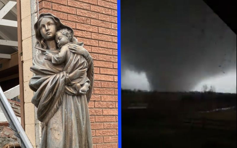 Our Lady Statue Perfectly Intact After Tornado Rips Through Kentucky Catholic Church