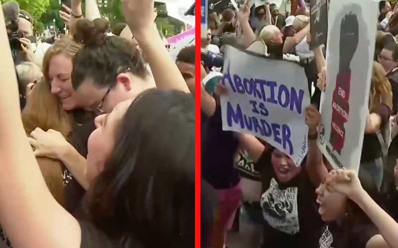 Epic: Watch Pro-Lifers Scream in Joy at SCOTUS Building After Roe v. Wade Decision