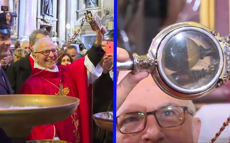 Blood of St. Januarius Miraculously Liquifies for Third Time in 2022 - Watch the Video!