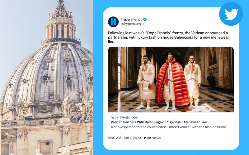 No, The Vatican Did NOT Make a Deal With Balenciaga for a "Spiritual" Clothing Line