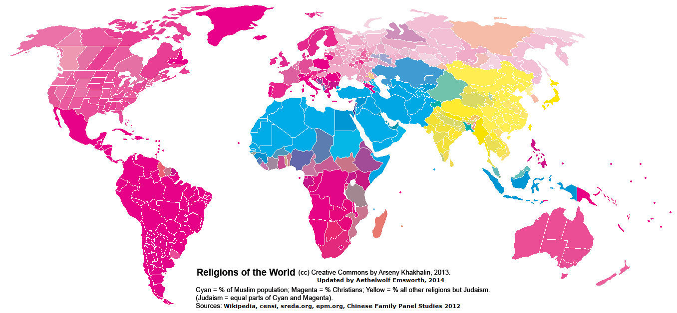 world religions map