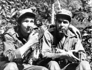 Raul Castro (left) with his arm around Ernesto "Che" Guevara in 1958.
