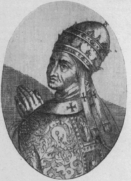 Pope Benedict XI (1303-1304) wearing a two-tiered tiara / Public Domain, Wikipedia